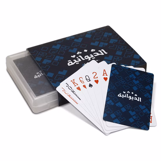 Kuwait Qatar Saudi Arabia Custom Logo Plastic High Quality Packaging Tuck Boxes Plastic Box Waterproof 100% PVC Plastic Playing Card