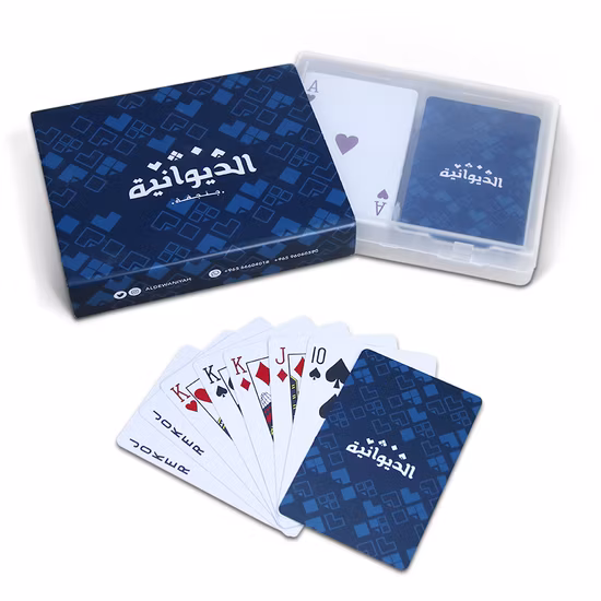 Kuwait Qatar Saudi Arabia Custom Logo Plastic High Quality Packaging Tuck Boxes Plastic Box Waterproof 100% PVC Plastic Playing Card