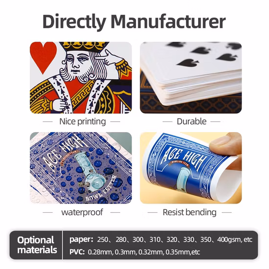 卸売価格カスタム印刷クウェート ポーカー カード 100% プラスチック トランプ サウジアラビア カタール 100% プラスチック トランプ